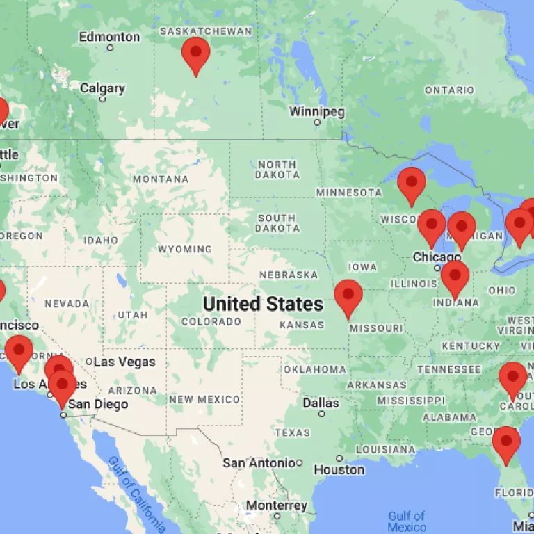 Map of horse supply stores